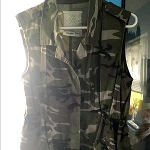 Angel Kiss Camouflage Cargo Long Vest
